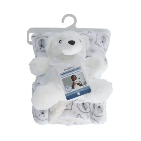The Kiddie Company Snuggletime Mink Sherpa Blanket with toy