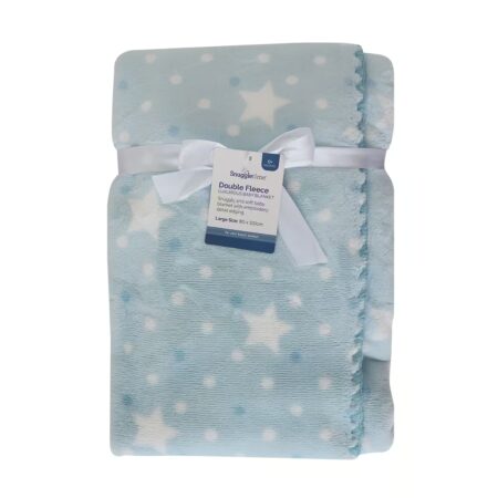 The Kiddie Company Snuggletime Double Fleece Luxurious Baby Blanket Blue