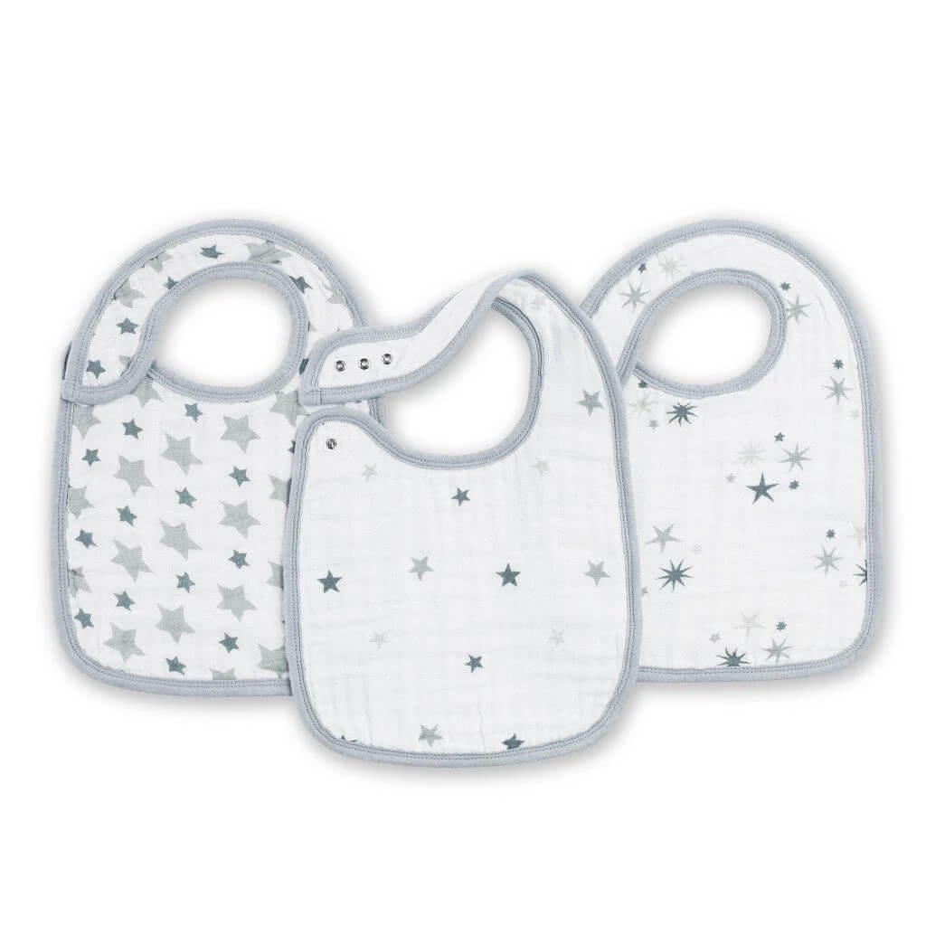 The Kiddie Company A+A 3Pk Snap BIB Twinkle